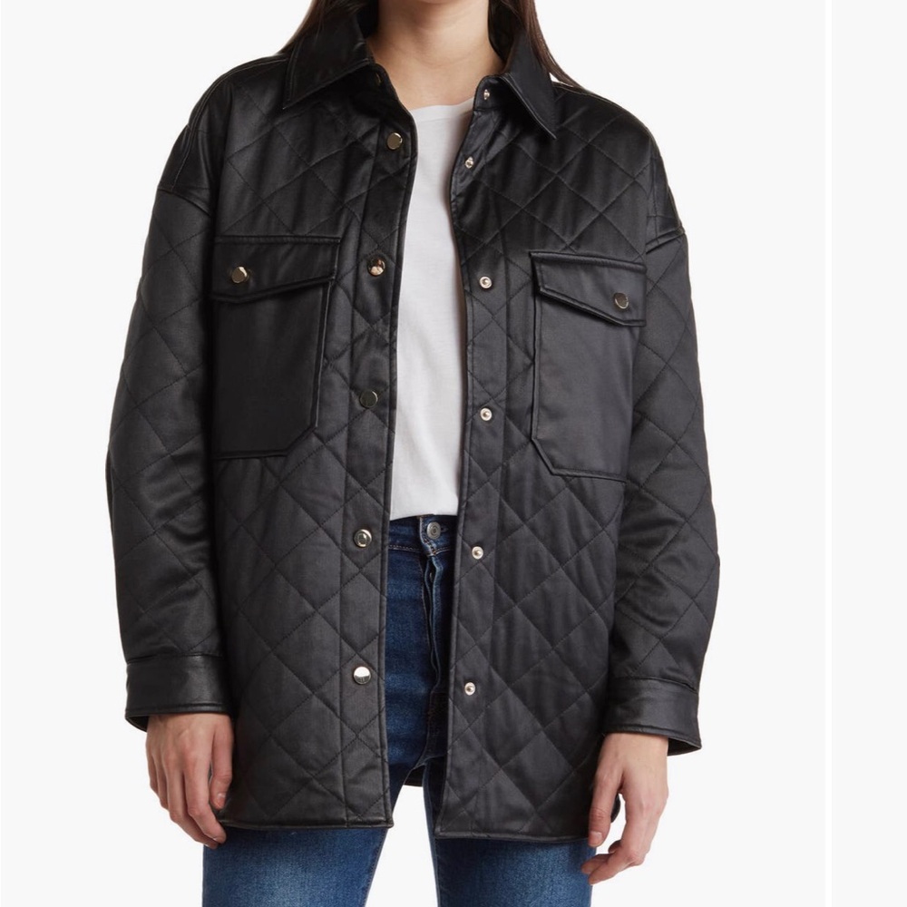 VIGOSS WOMEN’s FAUX LEATHER QUILTED JACKET SIZE M
